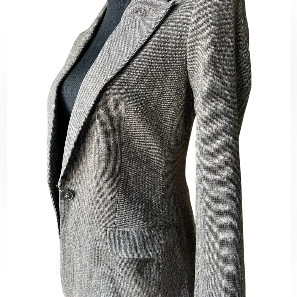 Express Women's Charcoal Brown Tan Blazer - Picture 3 of 7